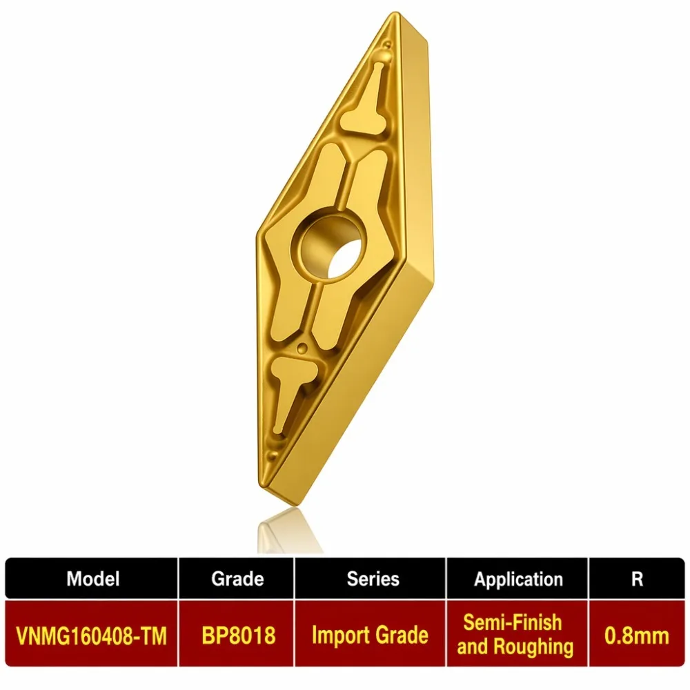 10 Pieces Cnc Blade Alloy High Standard VNMG160408-TM Soft Steel Lathe Blade Outer Round Steel Parts Turning Turning Tool