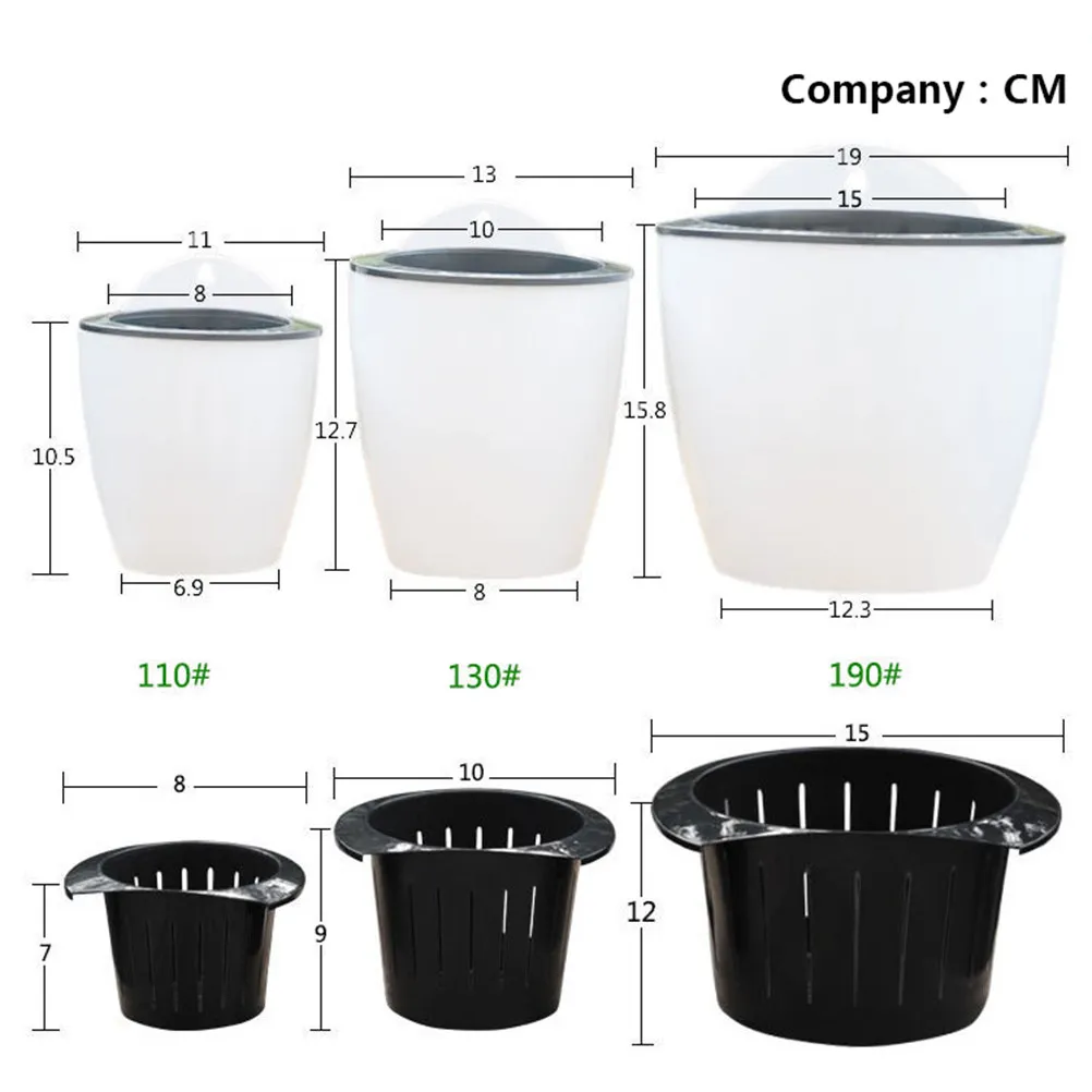 110Mm Diameter Plastic Hydroponic Plant Container Thick Resin Hanging Flower Pot Succulent Cactus Plant Holder for Balcony