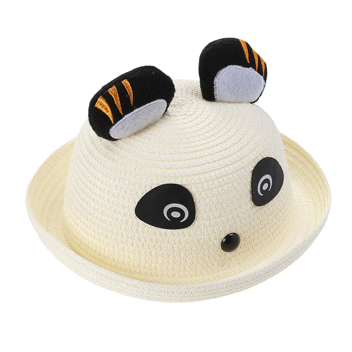 

Little Bear Straw Hat Kids Cartoon Beach Summer Sun Protection Outdoor Activities Lightweight Breathable Child Hat Kids