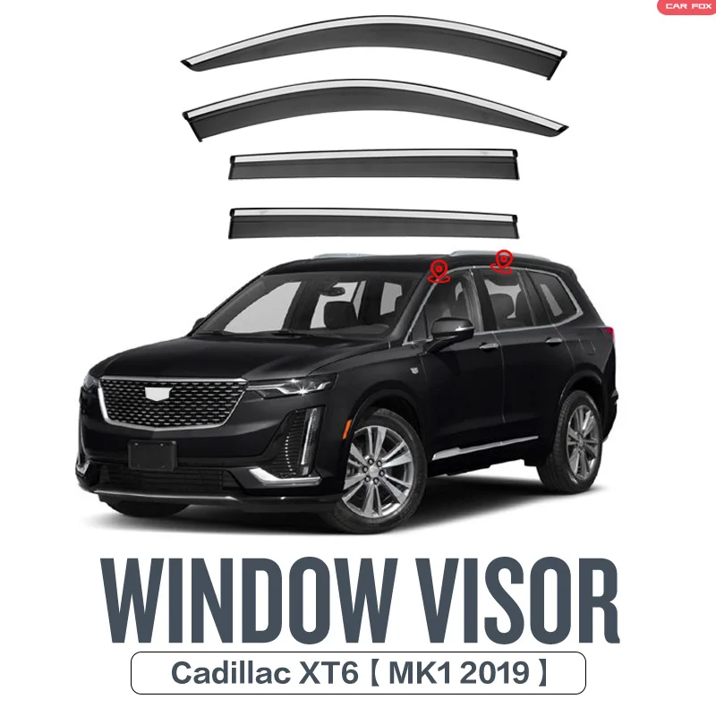 

For Cadillac XT6 MK1 2019-2023 Plastic Window Visor Vent Shades Sun Rain Deflector Guard 4PCS/SE For Cadillac XT6 MK1 2019-2023