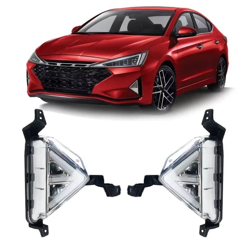 Led Daytime Running Light Dymanic Turn Signal Front Fog Lamp For Hyundai Elantra 2019 2020 Modifiation Accessories