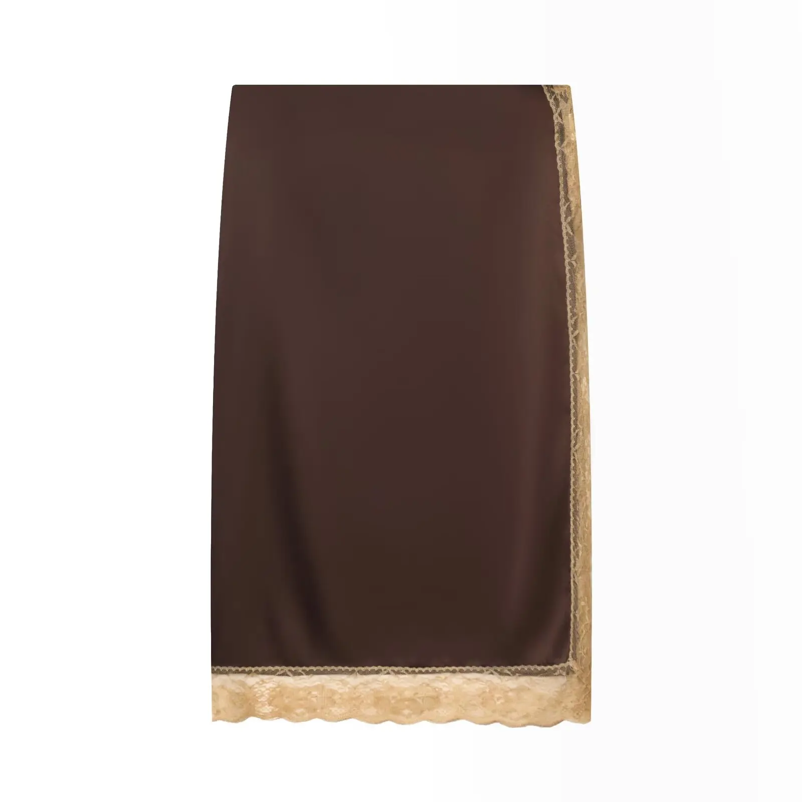 Faionable Top in pizzo con trama in raso di seta e gonna longuette Set Abbigliamento da donna Autunno Nuovo abito a due pezzi dal design Sle Ele