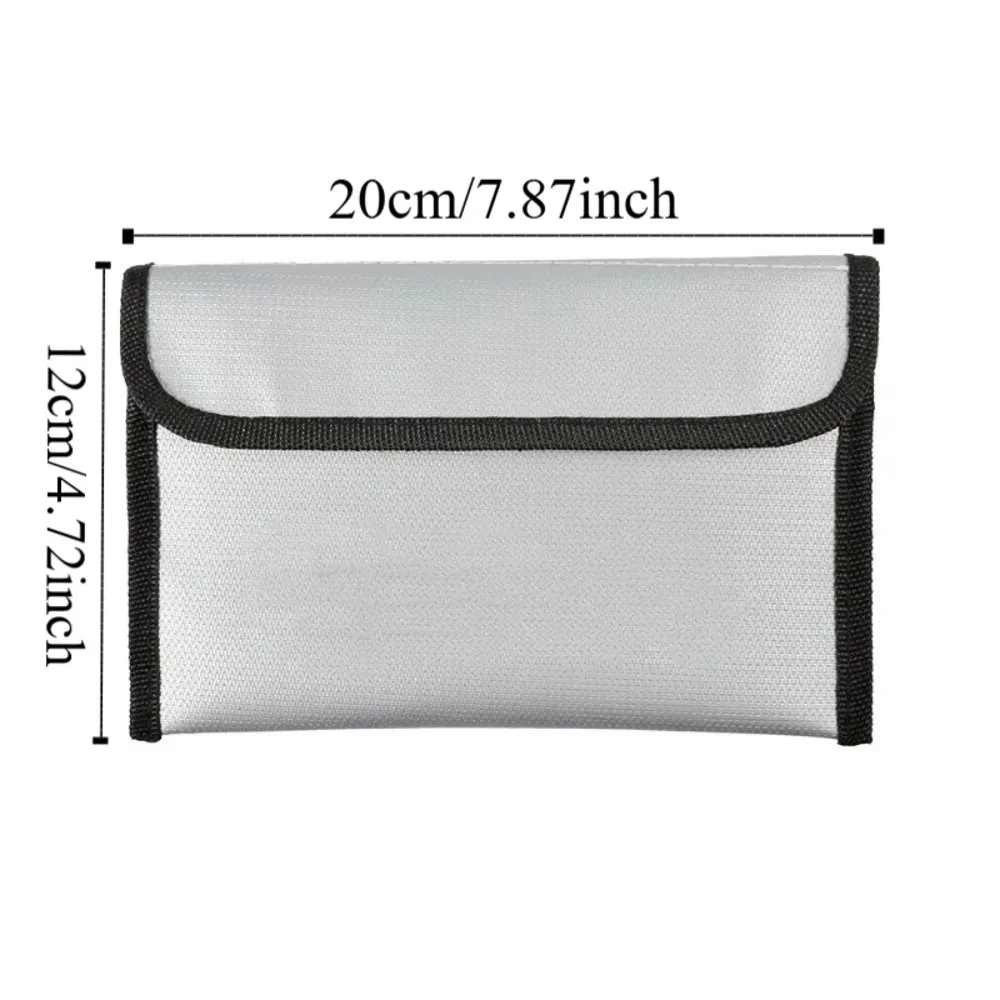 High Temperature Resistant Fireproof Document Bag Zipper Closure Multi-Functional Fireproof Envelope Holder Square