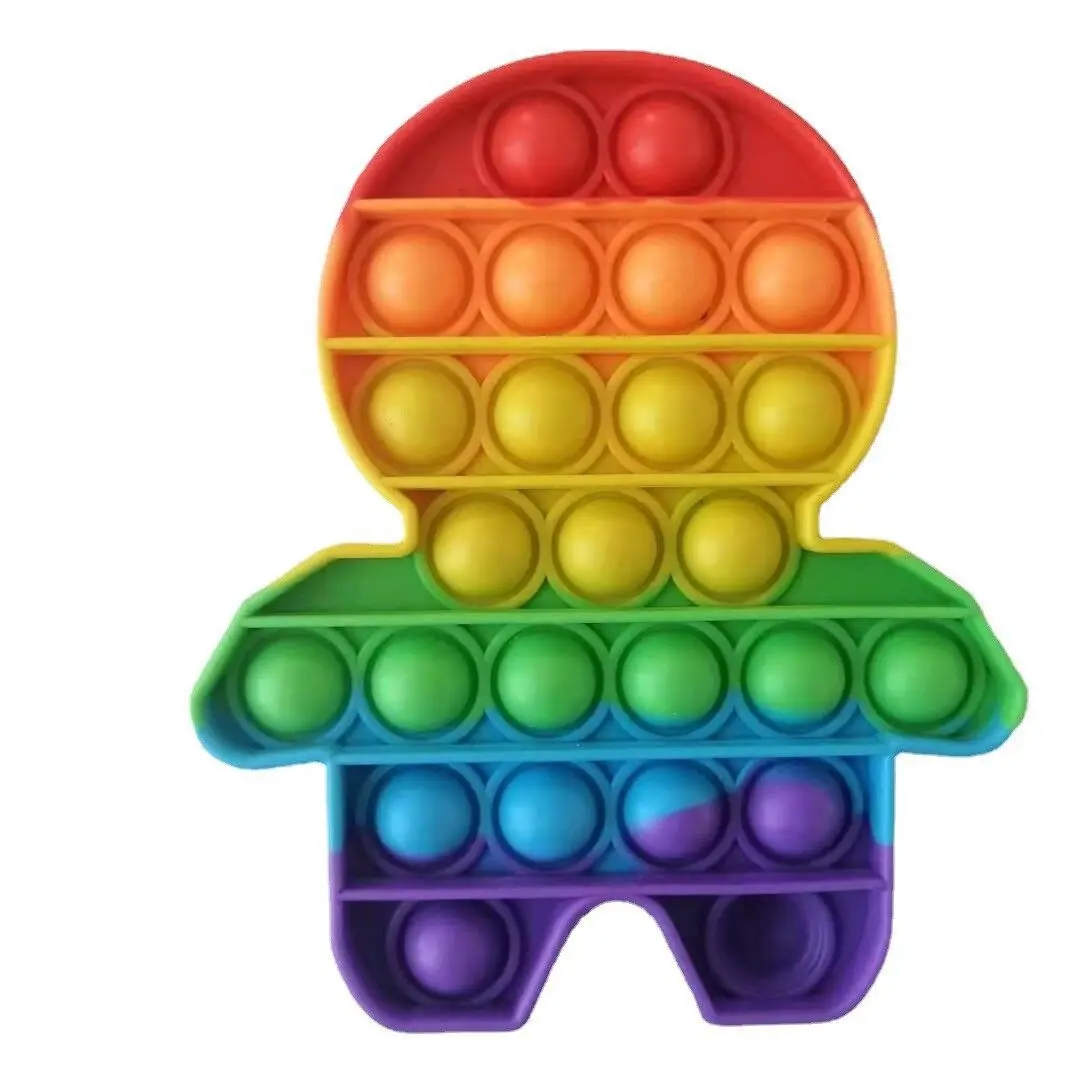 Regenboog Fidget Speelgoed Pop Push Bubble Zintuiglijk Speelgoed Grappige Dinosaurus Autisme Behoeften Squishy Stress Reliever Speelgoed voor Kinderen Aнтисс