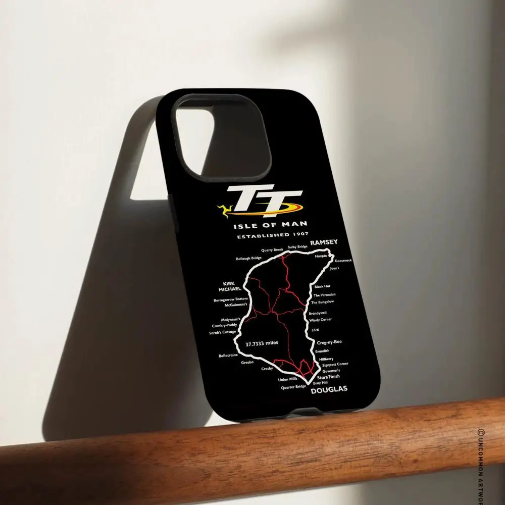 I-Isle of Man T-TT Handyhülle für iPhone 17, 16, 15, 14, 13, 12 Pro Max Plus, glänzende HD-Doppelschicht-Flüssigkeitshartschale