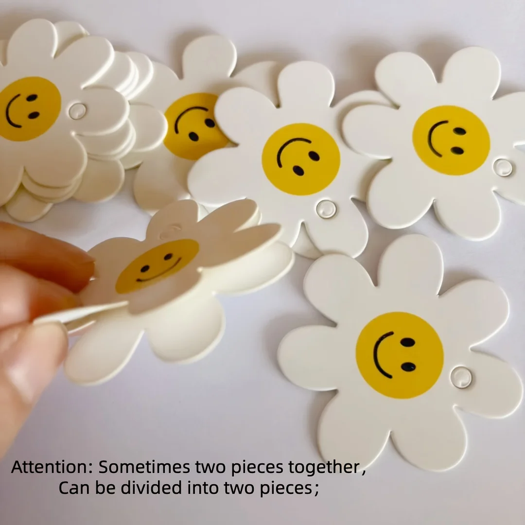 선물 가방 장식을위한 100pcs 웃는 얼굴 꽃 태그, 작은 축복 인사말 카드 장식 태그, 선물 상자 장식, 추수 감사절