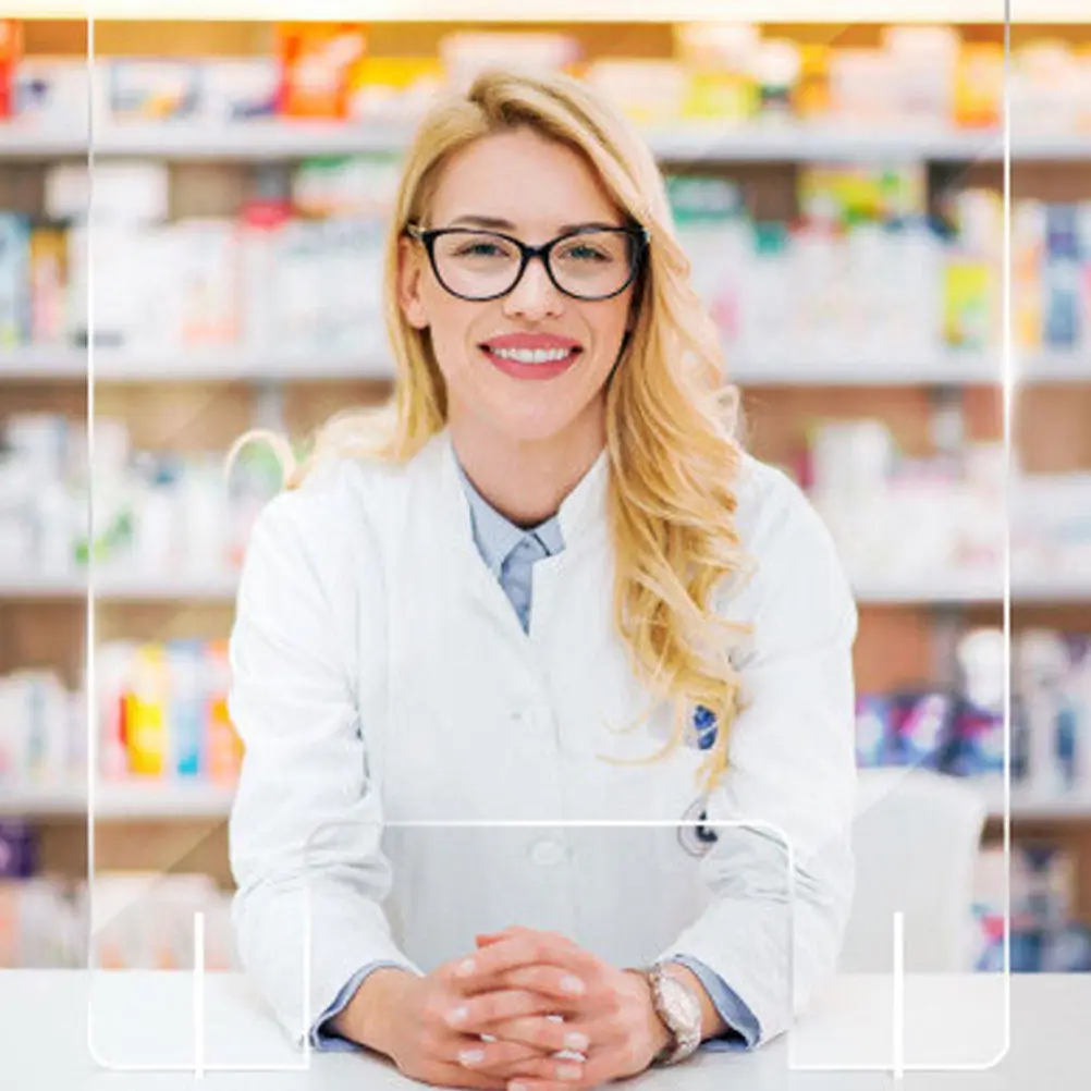 

Офисная акриловая прозрачная изоляционная панель от брызг 40x40x0.4см, разделитель для рабочего стола, защитные перегородки для школьных столовых