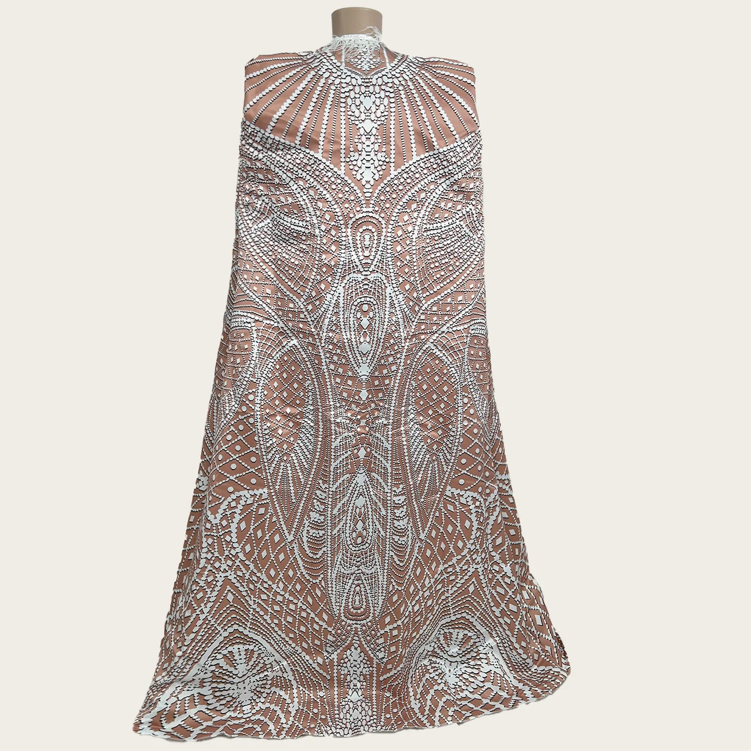 Club Dress-up White Printed Tight Jumpsuit Feather Long Cloak Unisex Stage Performance Dance Costume Set Men And Women Xuenan
