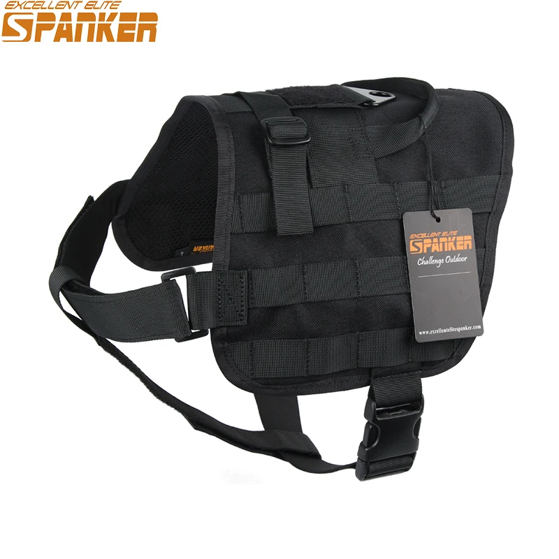 

EXCELLENT ELITE SPANKER Tactical Dog Harness Molle Training Vest Pet HarnessFor Medium Large Dogs Harness