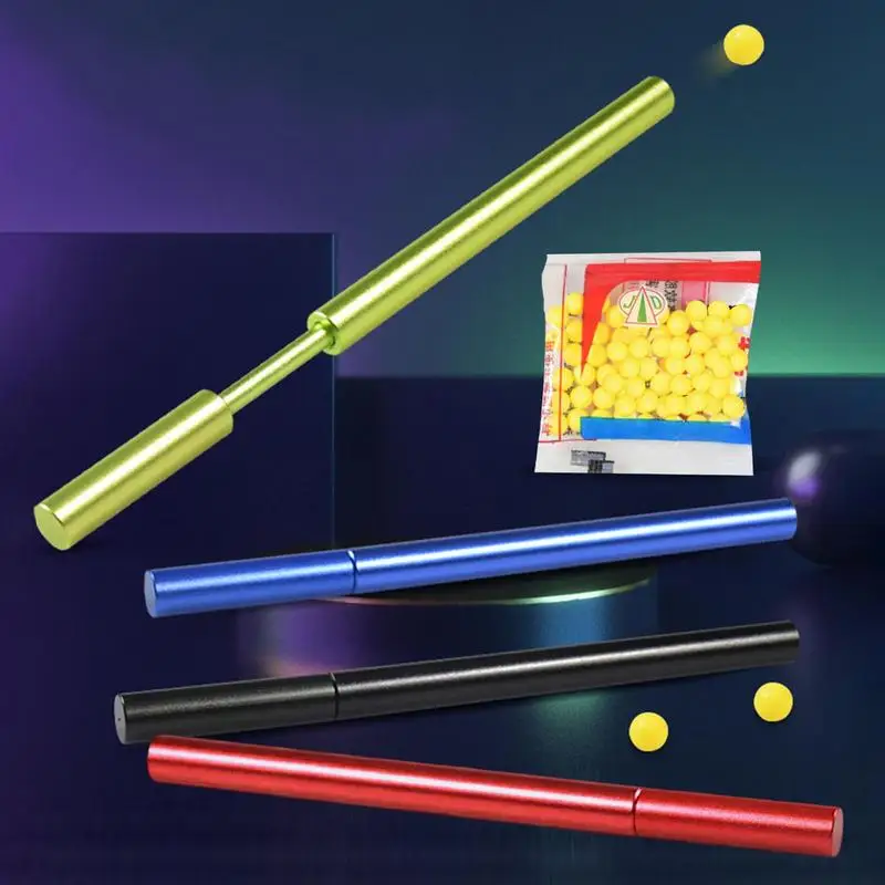 Morbido lanciatore di flipper Mini lega piccola lanciatore di palline Crackling tubo gioco di tiro in bambù Interessanti giocattoli di cracking per i bambini