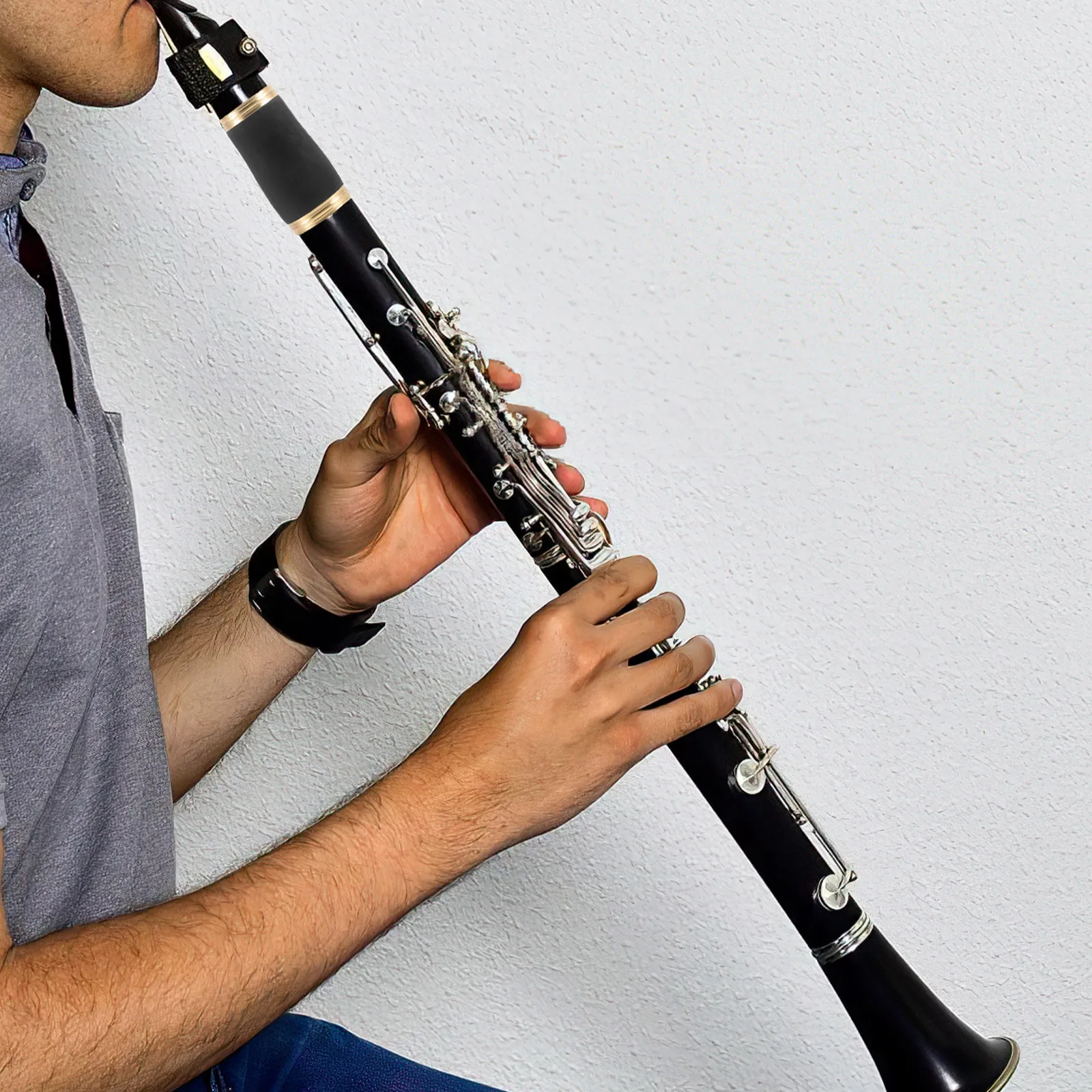 Clarinet Barrel 65Mm Lightweight ABS Two Sections Interface Clarinet Repair Part Tuning Tube Ring Hoop Replacement
