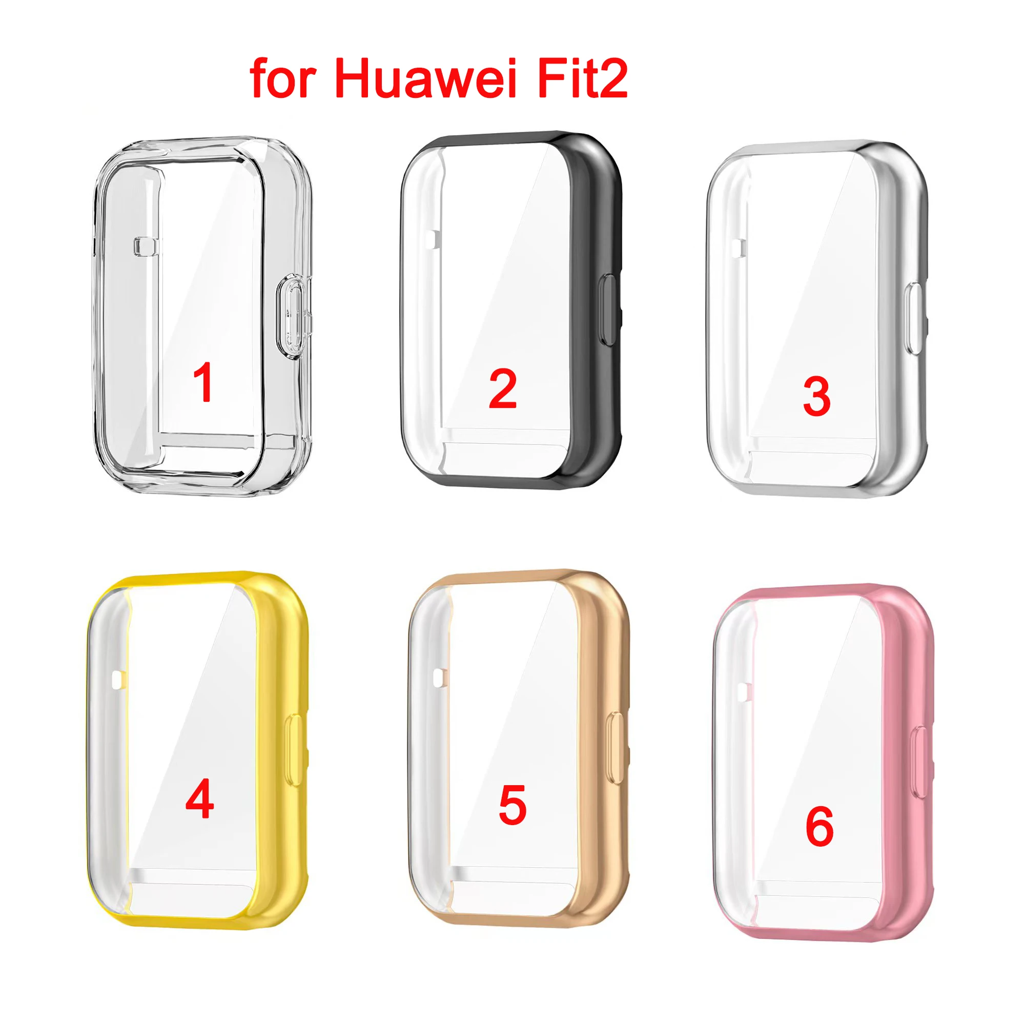 Screen Protection Watch Case For Huawei Watch Fit 2 fit2 TPU Protector Cover Shell Plating Color Watchcase