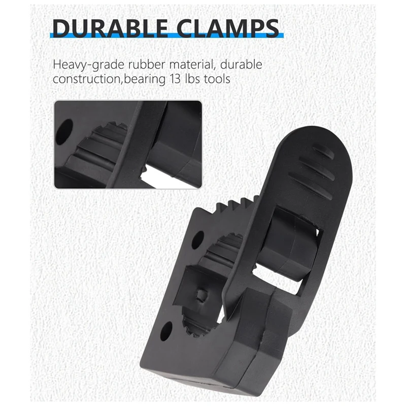 แจ็คจับ Keeper Shovel Holder Mount, ยาง Clamp Mount เหมาะกับ 1-1/7 นิ้วถึง 1-3/7 นิ้วเส้นผ่านศูนย์กลางเครื่องมือ