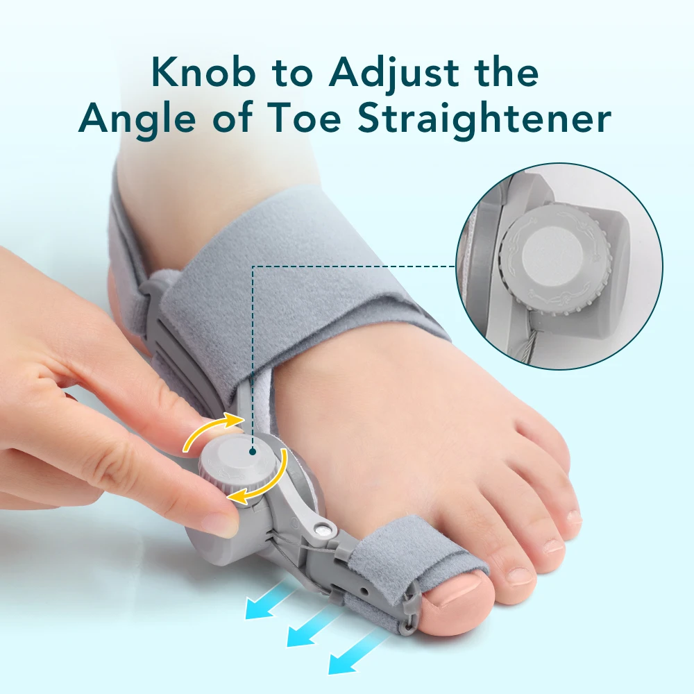 

Adjustable Toe Corrector Unisex Bunion Foot Hallux Valgus Braces Rotatable Toe Separator Straightener for Left and Right Foot