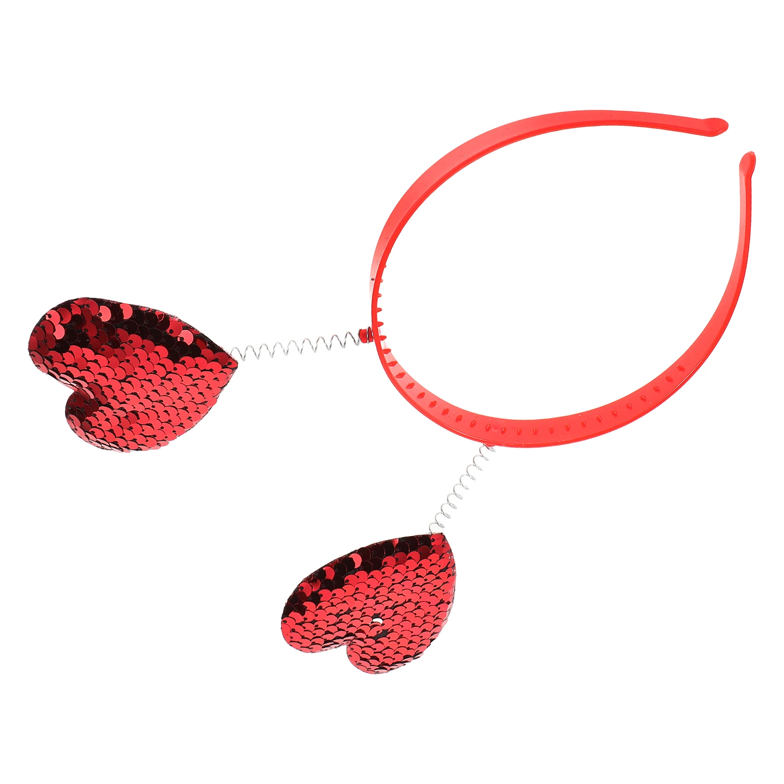 

Heart Shaped Sequin Headband Girls Valentine Party Red Hair Accessories Women Love Hoop Birthday Gift Holiday