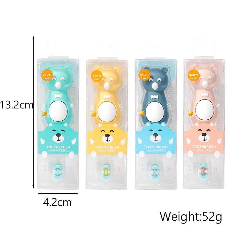 Cartoon Bear Children's Toothbrush Colorful Million Bristles Safe PVC Soft Rubber Material Caring For Children Teeth Oral Health