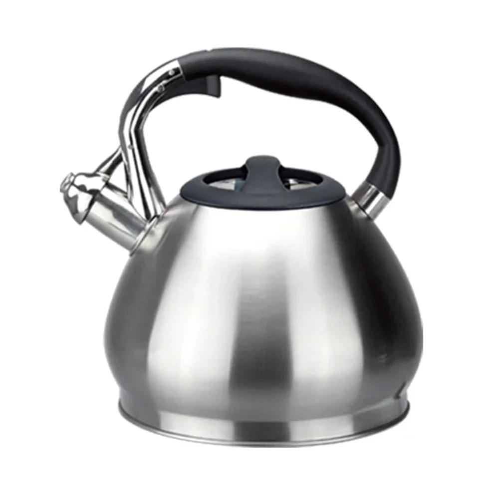 304 Stainless Steel Whistle Kettle, High-Capacity Teakettle with Automatic Beeping Sound, Household Boiling Water Kettle, 3L