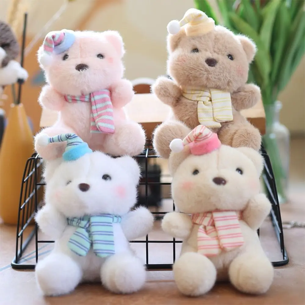 Cartoon PP Cotton Butter Bear Pendant Keychain Toys Butter Bear Hanging Ornament Dolls Pendant Cute Bag Decor