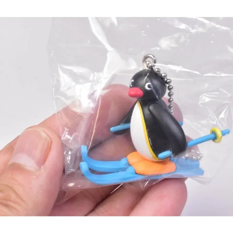 Japan Original Kawaii Gashapon Figure Cute Penguin Seel Skiing Keychain Capsule Toys Anime Figurine Gift