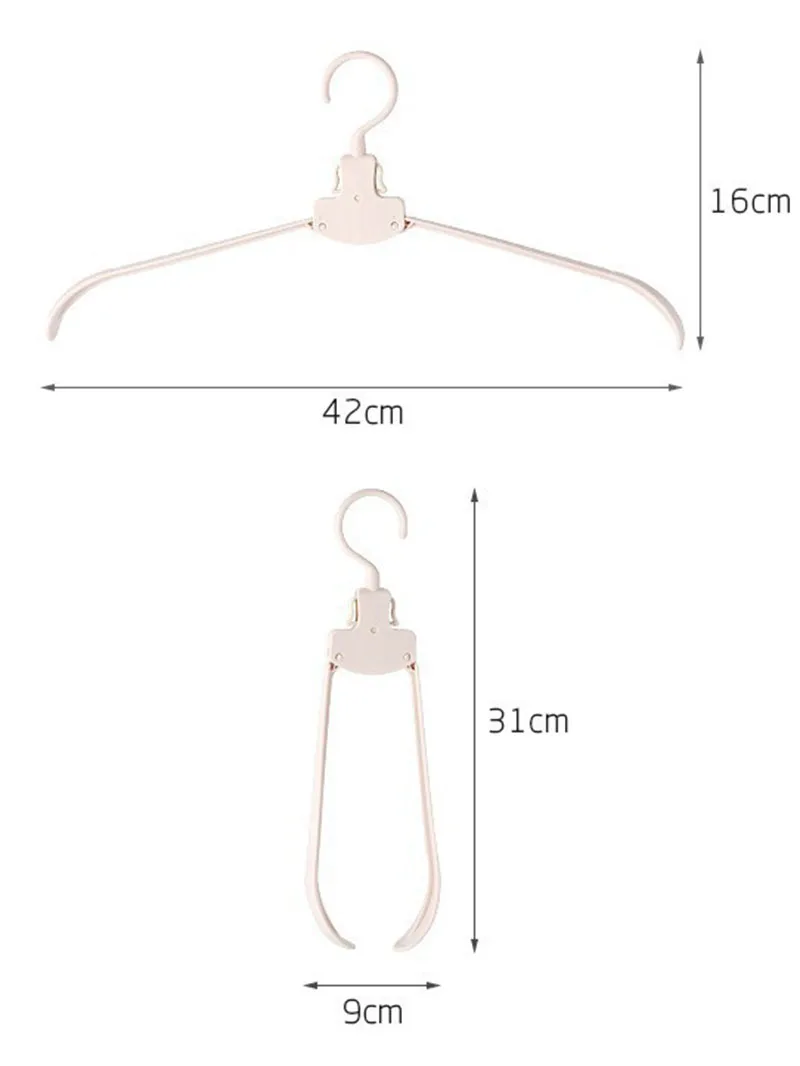 Wide-Shouldered, Non-Marking, Non-Slip Folding Clothes Hanger for Home, Dormitory, Travel, Business Trips, and Portable Storage