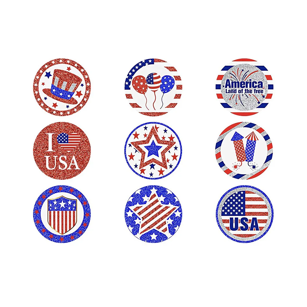 Флэш-наклейки на День Независимости патриотические наклейки милые наклейки Четвертого июля наклейка шапка воздушные шары