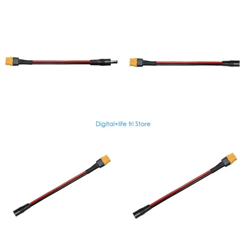 E06D XT60 to DC5521 DC5.5x2.1mm Power Cable for FPV Goggles and Solar Battery Chargers 12V Voltages