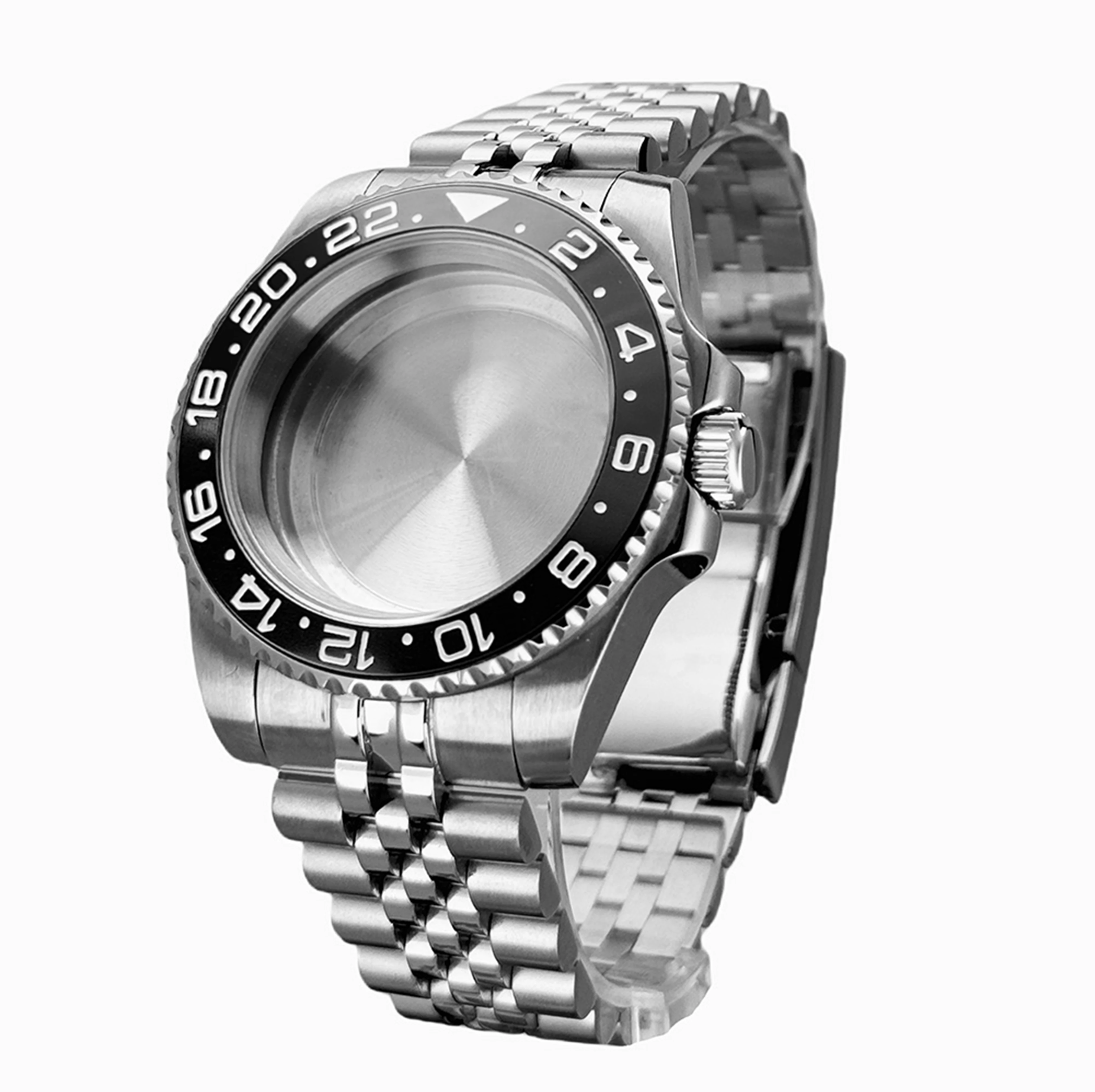 GRAYSS Blak Lünette 40mm Diver Wasserdicht für SUB NH34 NH35 NH36 Uhrwerk Saphirglas Uhrengehäuse Mod Glasrückseite 20atm Stahlarmband 8
