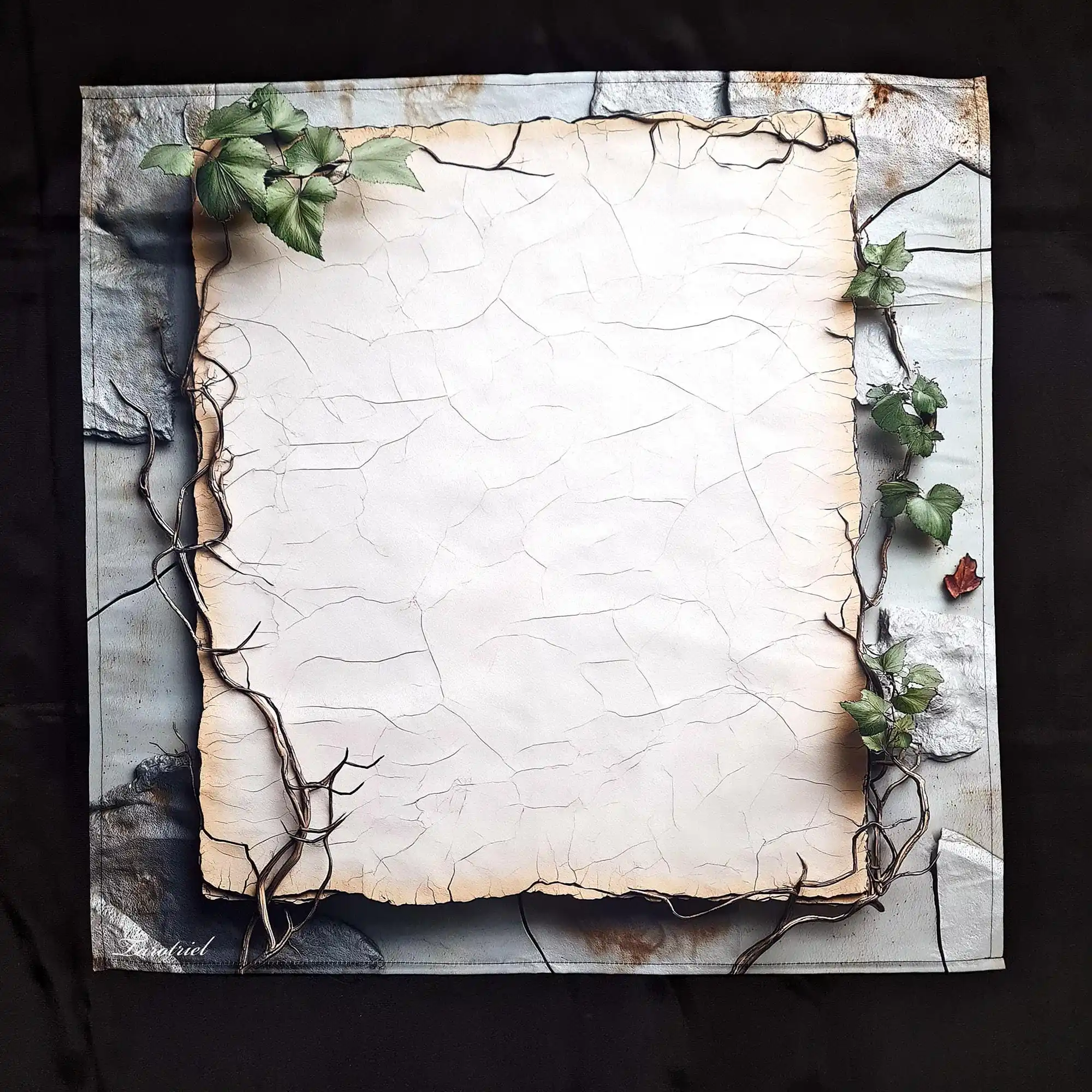 VIKAMA Retro Sheepskin Vine Tablecloth Medieval Style Atmosphere Tarot Ceremony Tablecloth Tarot Card Tablecloth