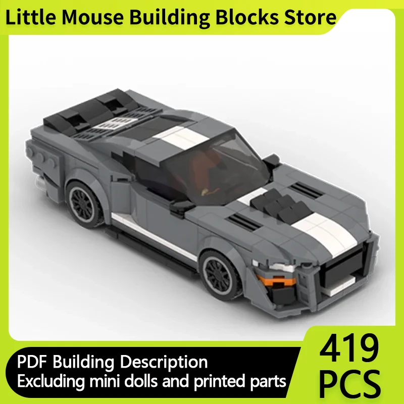 Speed Champion Model MOC Building Bricks GT500 American Muscle Car  Modular Technology Gifts Children Suit Toys Holiday Assemble