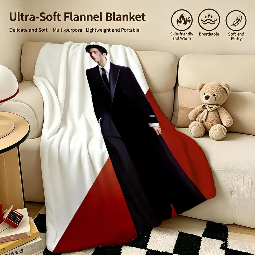 character K-Krien-n Throw Warm Soft Flannel Blanket, Multi-use for Sofa Bed Camping Travel Nap