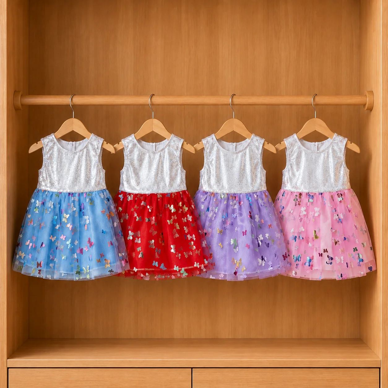Neue Modische Puppenkleidung für 16-18 Zoll Reborn-Babypuppen, Schmetterlingskleid, Passend für 1/4 BJD SD Puppen-Zubehör