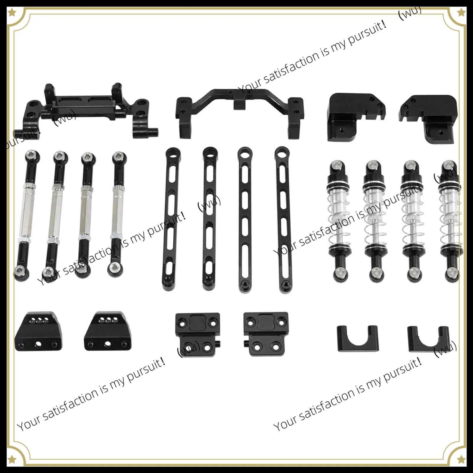 ZOCI-For MN82 Series LC79 Remote Control Crawling Truck Front and rear metal four-bar suspension shock absorption upgrade kit