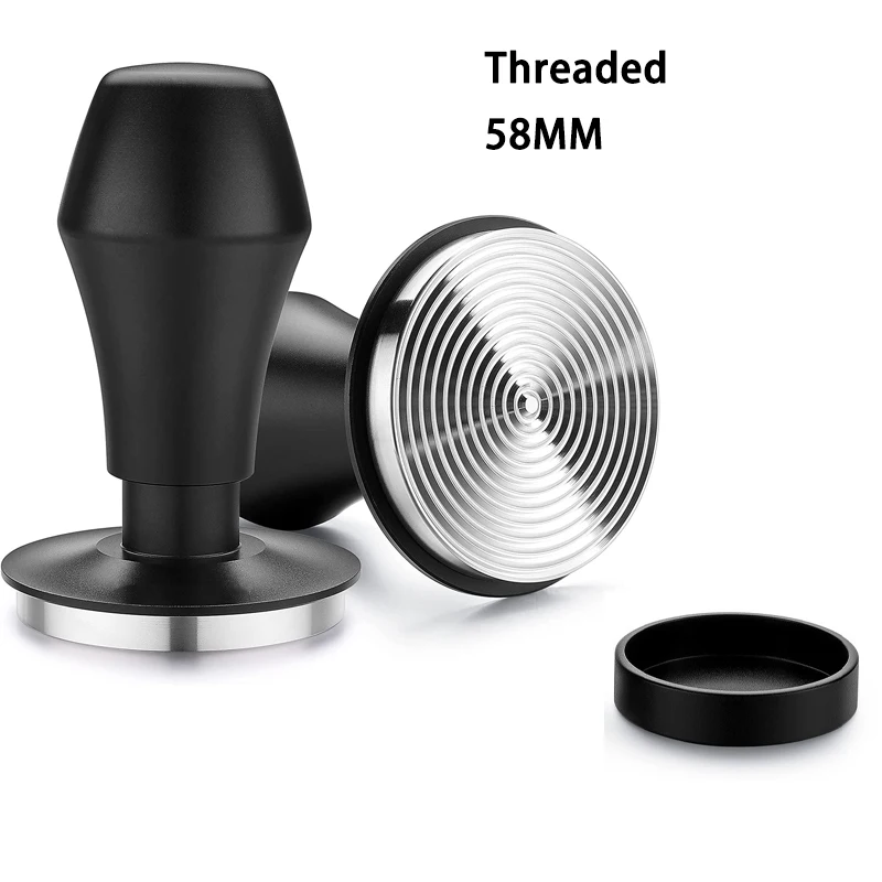 53mm/58mm Coffee Tamper Balance Constant Force Stainless Steel Coffee Tamper Stretch Handle Threaded Powder Hammer Coffee Tool