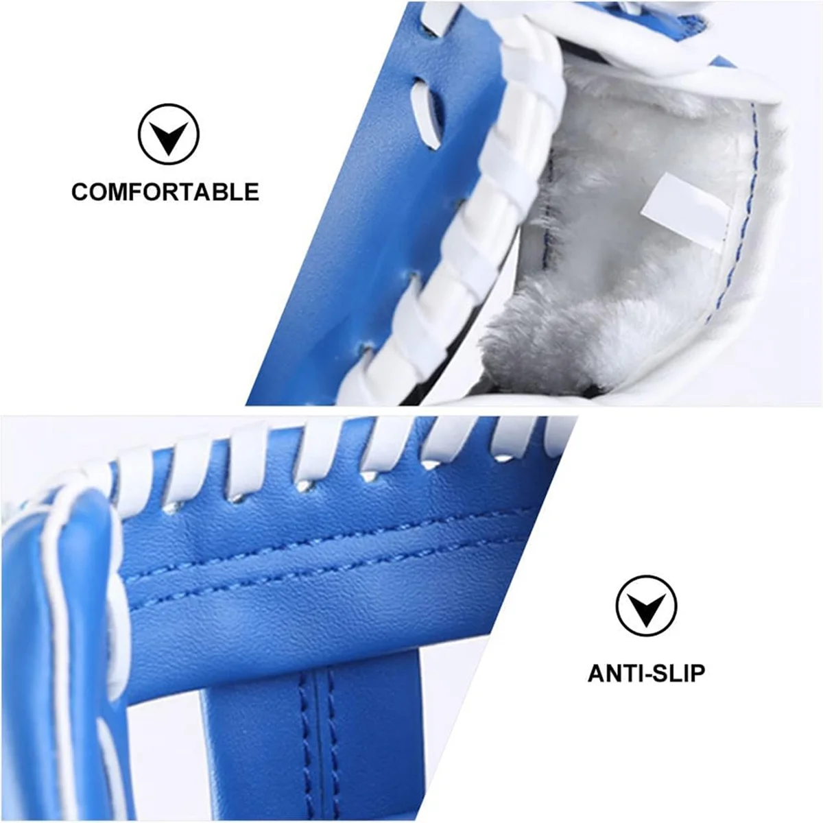 AT53 Outdoor Sports Left Hand Training Practice Softball Baseball Gloves Pitcher Hand Players Pocket Glove 12.5Inch Blue