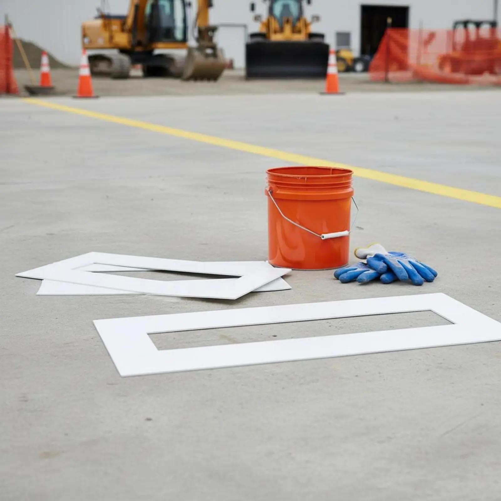 Parking Lot Line Stencil Easy to Clean Foldable Ground Stencil Ground Striping Template Versatile Use Floor Painting Guide