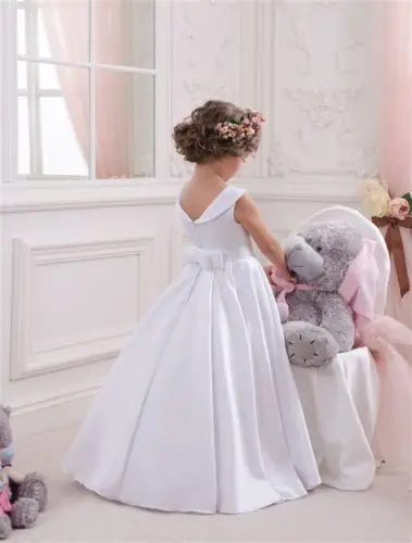 Blume Mädchen Kleider Für Hochzeit Junior Brautjungfer Vintage Kinder Geburtstag Party Prinzessin Kleid Lolita Erste Kommunion