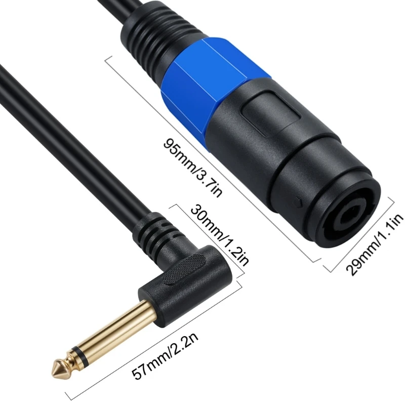 1/4 TS Male to Speakon Female Speaker Cable Speakon to 6.35mm Mono Adapter 6.5mm Male 1/4