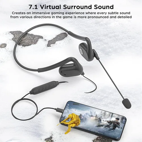 Imagen 2 del producto Auriculares de oído abierto tipo C conducción de aire sonido Hifi auriculares para juegos con DSP reducción de ruido auriculares micrófono para teléfono PC