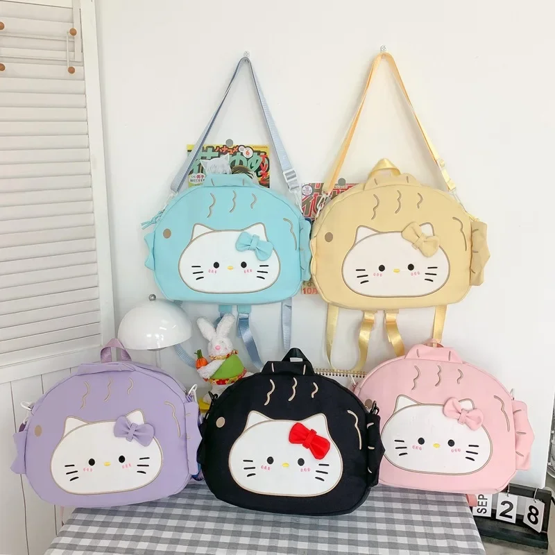 MINISO Sanrio KT Backpack Student Daily Travel Large Capacity Taiyaki Shoulder Bag Children's Birthday Christmas Surprise Gift