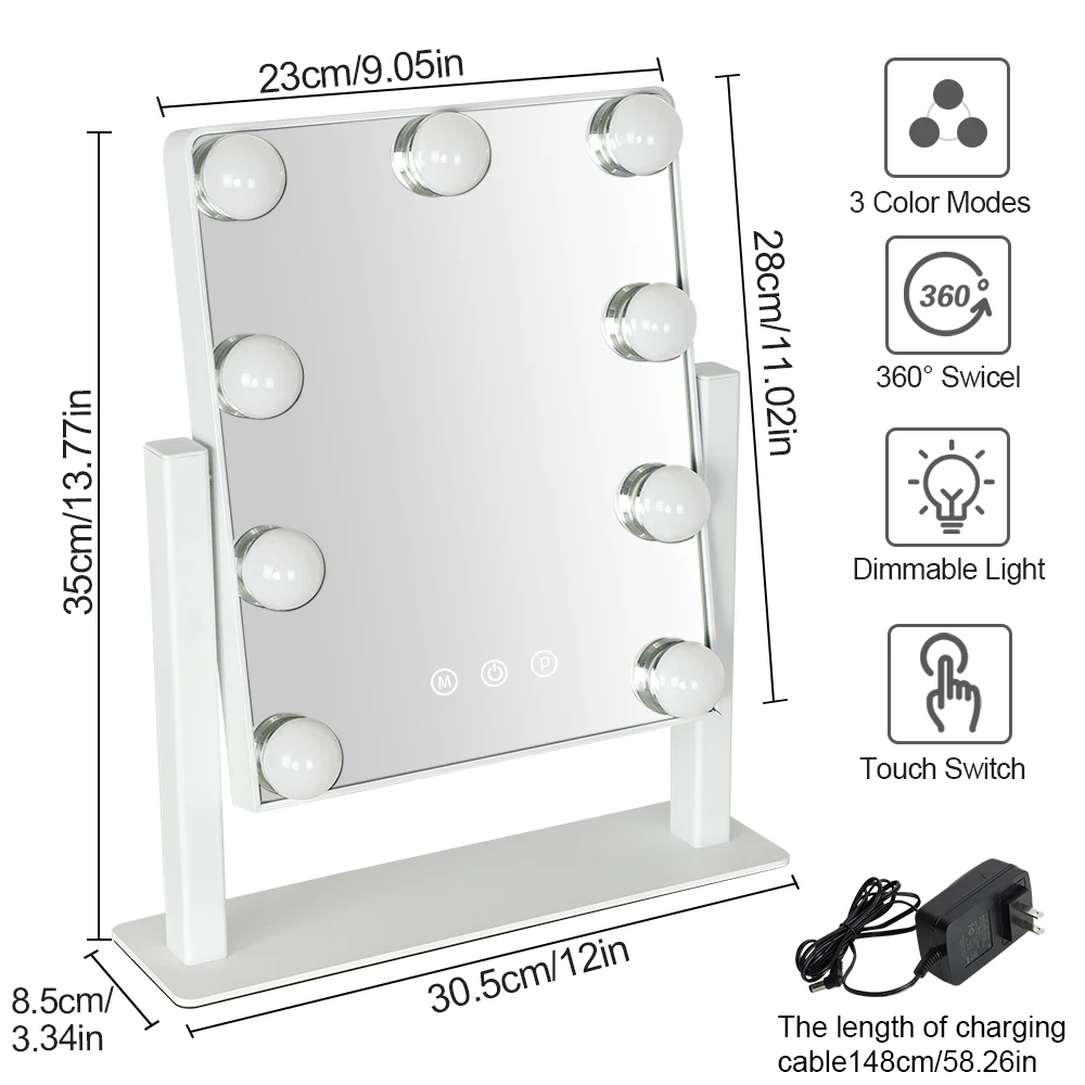 Imagem -06 - Depuley-vanity Led Espelho de Maquiagem Lâmpadas Reguláveis Espelho Iluminado Smart Touch Beleza Cosmética Pcs