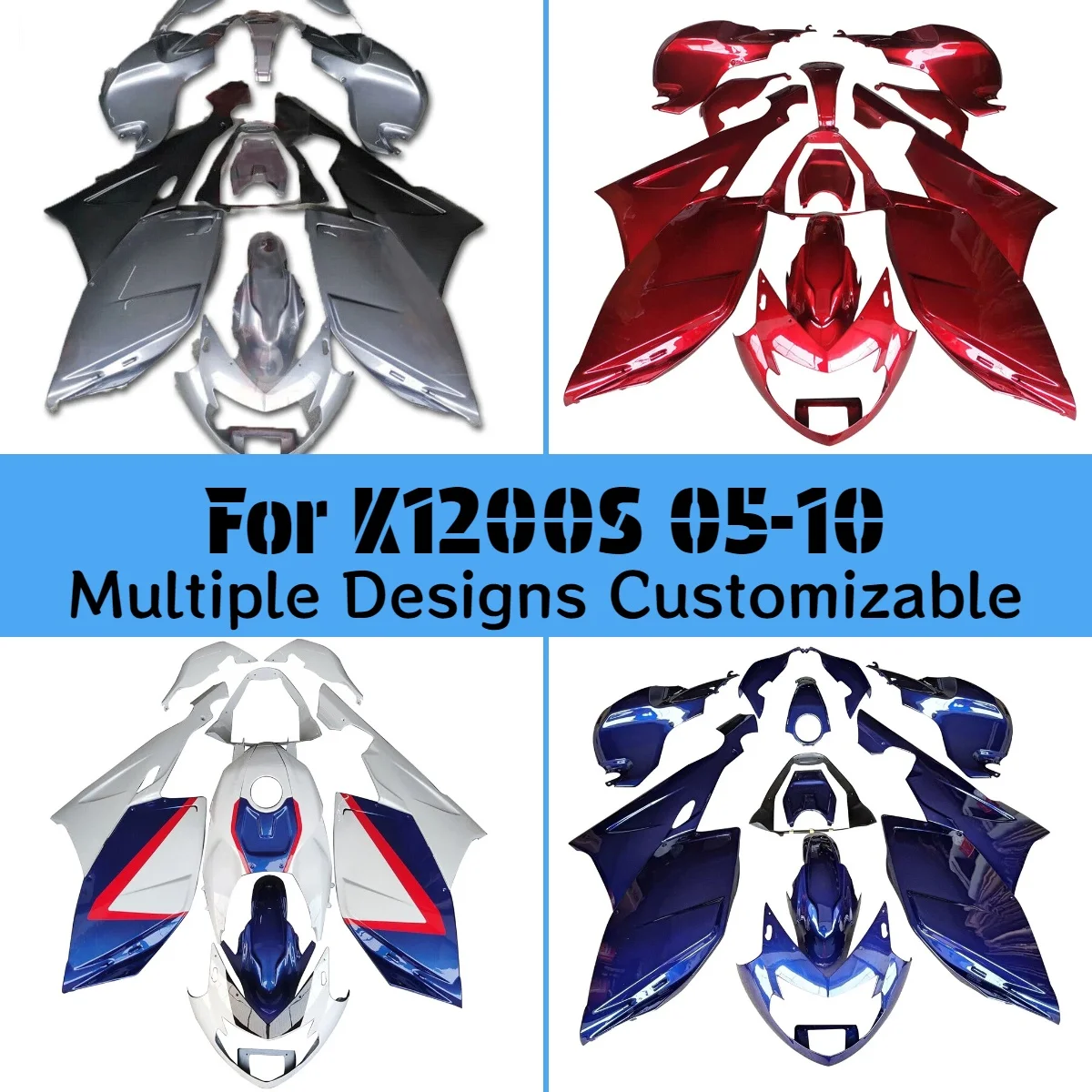 New Style Fairing Kit for BMW K 1200S 2005-2010 Aftermarket ABS Plastic Motorcycle Fairings K1200S 05-10