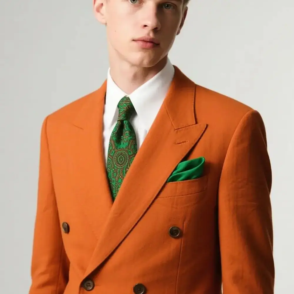 

Smart Casual Solid 2 PCS Men Suits Formal Groom Tuxedos Shawl Lapel Double Breasted Jacket Pants Business_Wedding Suits Set