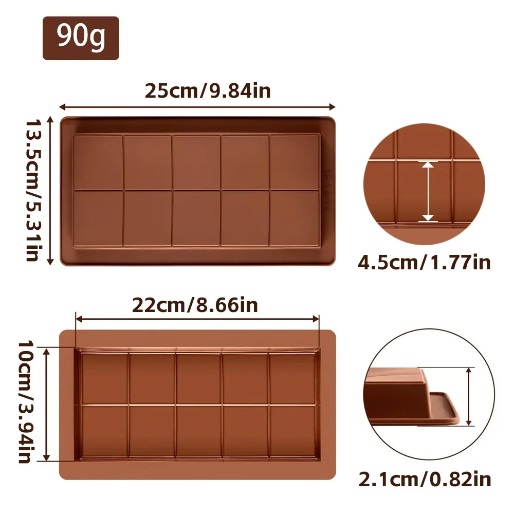 food grade silicone chocolate mold bar pods MAX grid cake baking kitchen tools break aparts easy release protein hand made - Detail 1