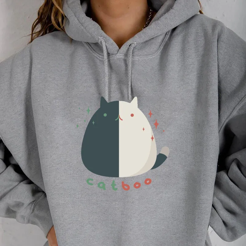 

Anime Catboo Hoodie Women Harajuku Casual Sweatshirts Warm O Neck Streetwear Loose Autumn Clothes Oversized sudadera mujer