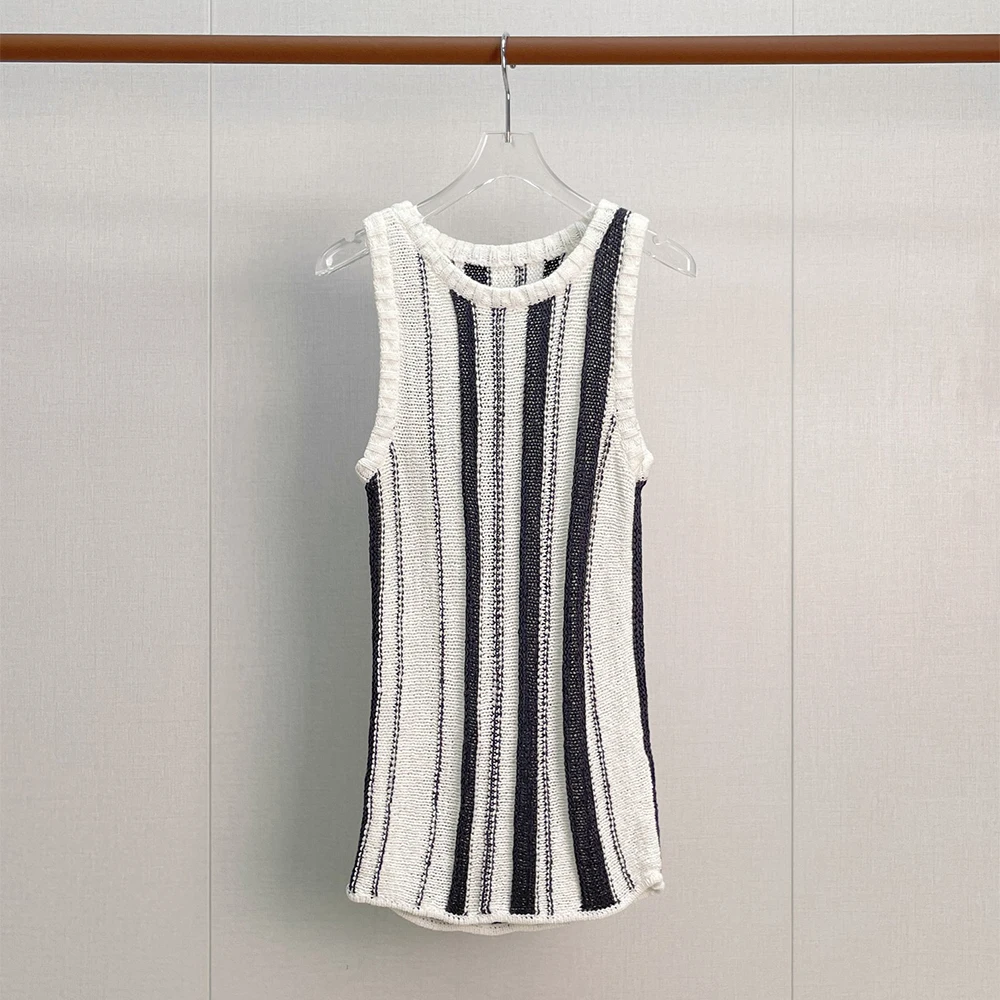 Women Dress Sleeveless Round Neck Fake Two‑Piece Dress Loose Dress Minimalist Casual Daily Vacation Dresses