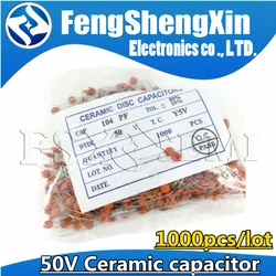 1000pcs Ceramic capacitor 50V 1pF ~ 100nF 0.1uF 104 4.7PF 10PF 22PF 33PF 47PF 100PF 101 220PF 221 330PF 470PF 1NF 103 47NF 473