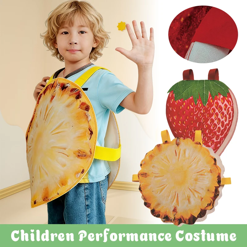 

Kids Fruit Costume Outfit Children's Day Performance Fruit Cosplay Costume Pineapple Strawberry Apple Watermelon Party Clothes