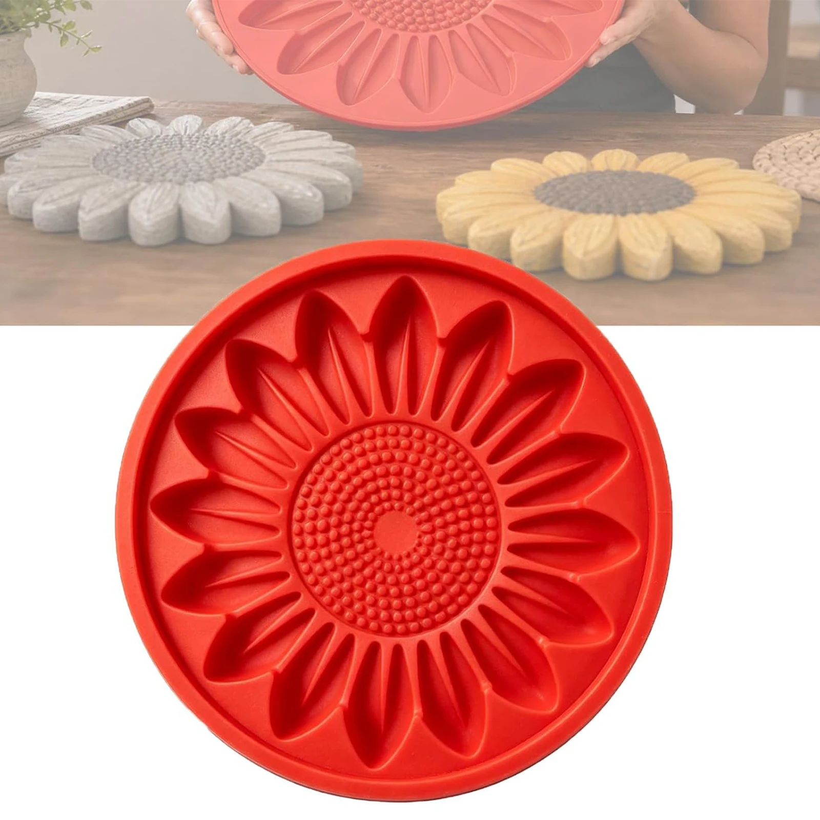 Garden Stepping Stone Maker Reusable Silicone Concrete Path Maker Sunflower Yard Art Walkway DIY
