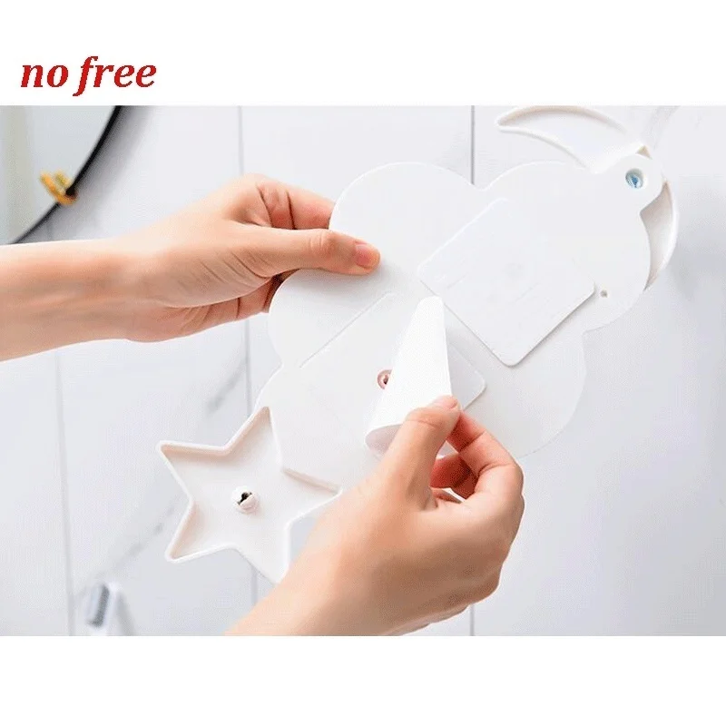 Cloud Moon Hook Wall Mounted Free Nail Hanger for Kitchen Bathroom Door Cloud Moon Wall Mounted Free Nail Cute Hook Hanger