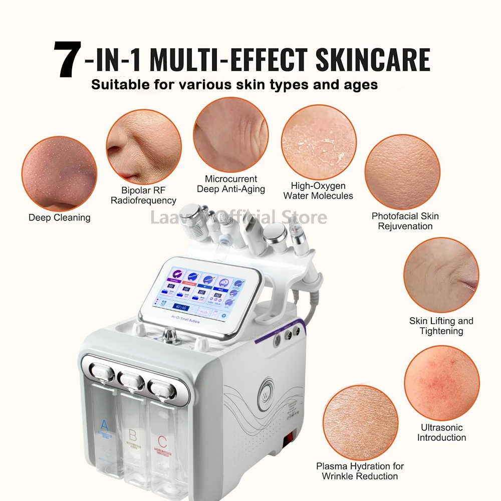 Hydrogen Oxygen Facial Machine Deep Cleansing RF Lifting Tightening Blackhead Removal Skin Care Water Dermabrasion Beauty Device